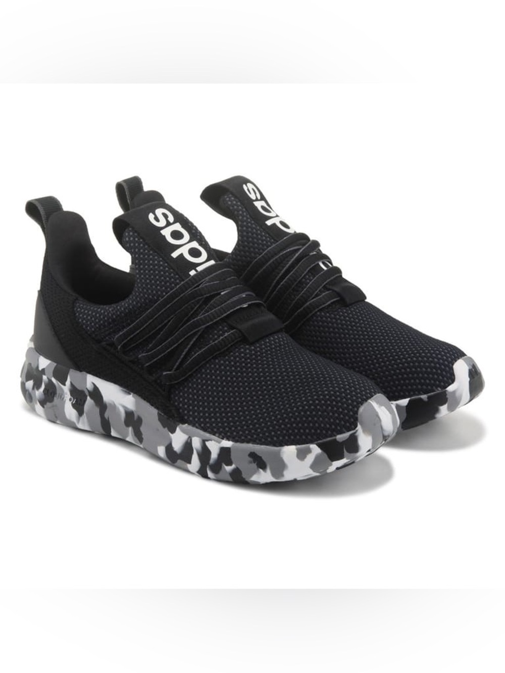 Adidas Kids' Lite Racer Adapt 7.0 Slip On Shoe Black White Size 1